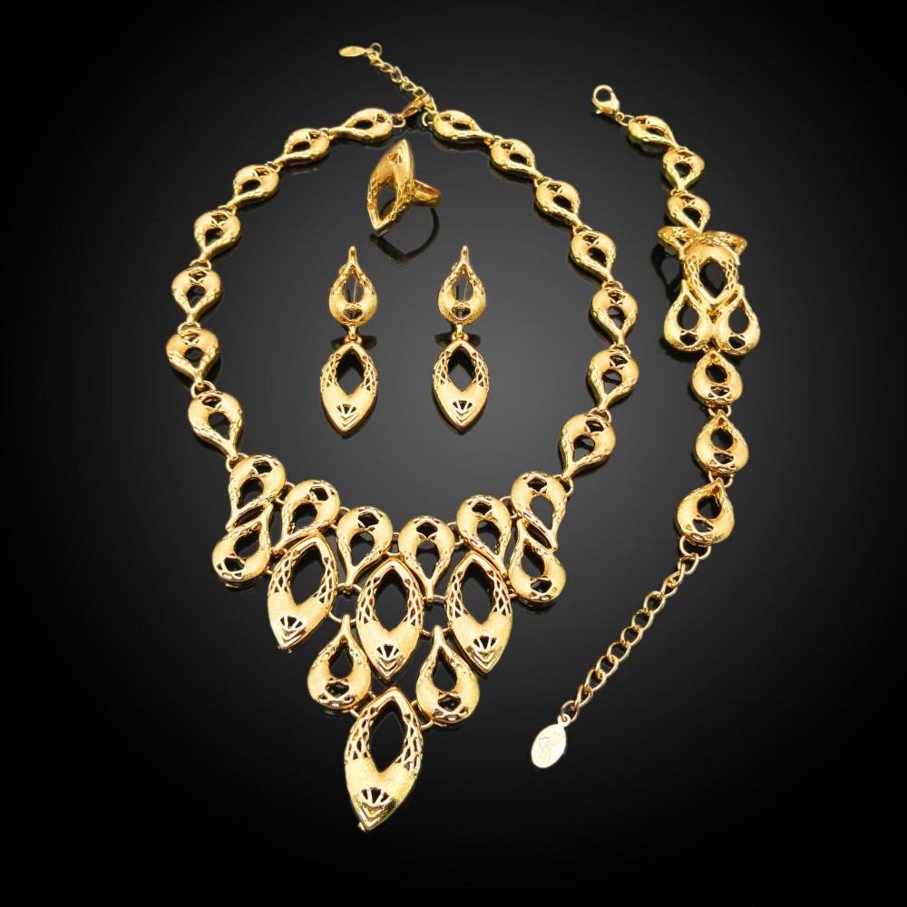 gold filled jewelry set,gold plated fashion jewelry sets,bridal