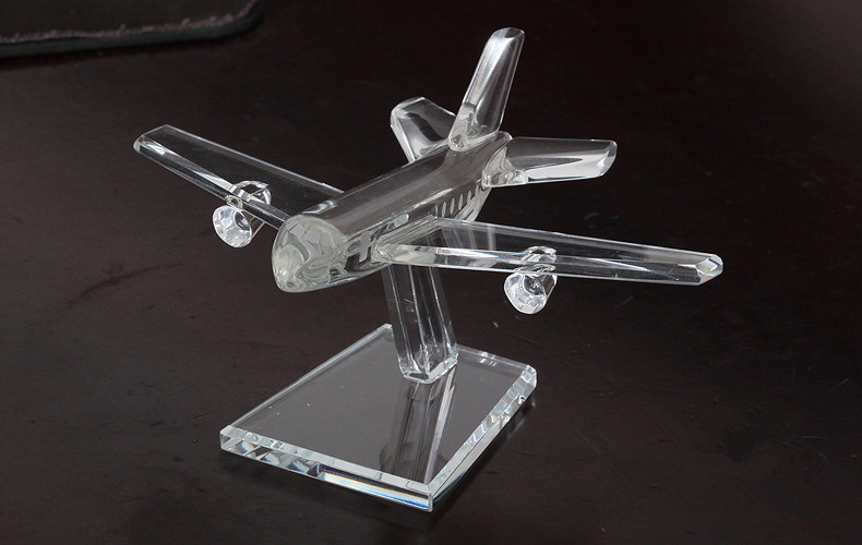 Crystal Plane Glass Airplane Model For Business Gift Decoration For