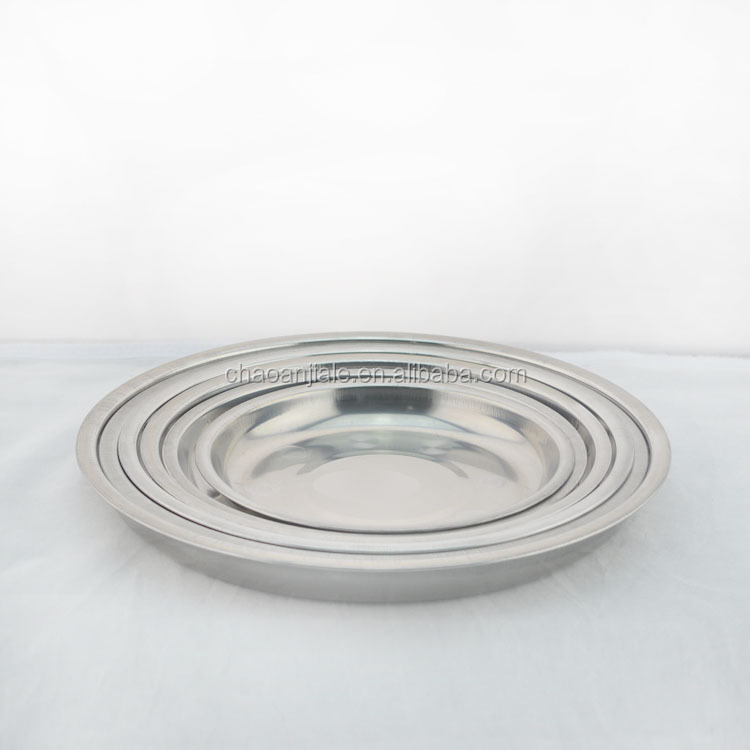 安いステンレス鋼16cm-28cm食品ラウンドトレイ/plate/皿仕入れ・メーカー・工場