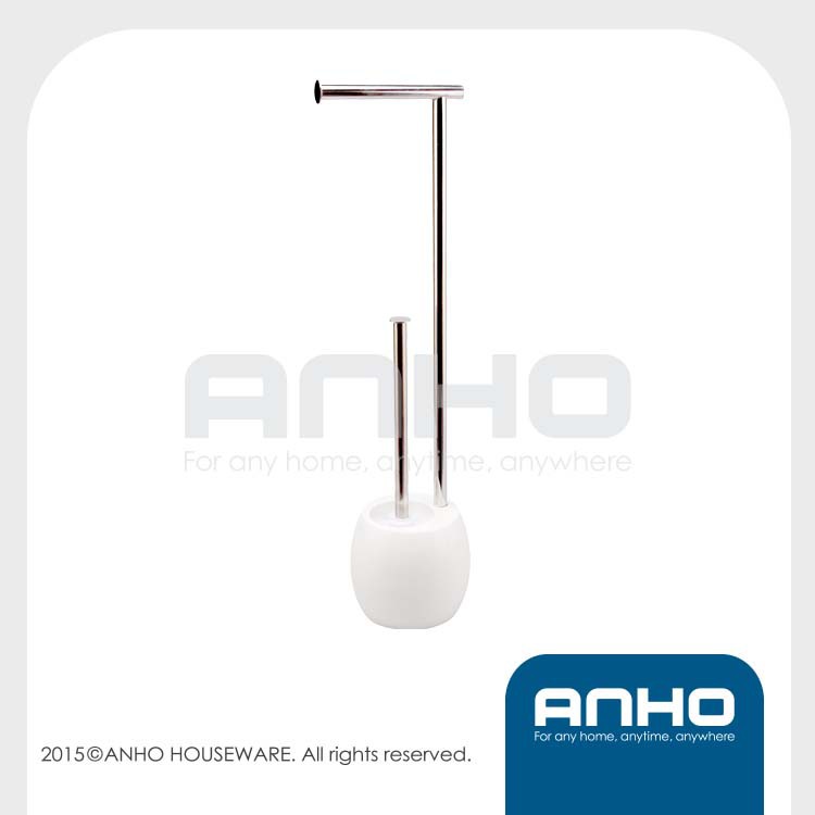 Anho特許ポリレジン+ステンレス製のトイレブラシホルダーと紙ロール、 foor- スタンディング、 の浴室の付属品仕入れ・メーカー・工場