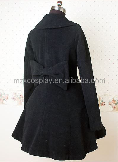 熱い販売の黒弓かわいいカシミヤコート甘いロリータハロウィンパーティの衣装クリスマス美しさのためのロングドレス問屋・仕入れ・卸・卸売り