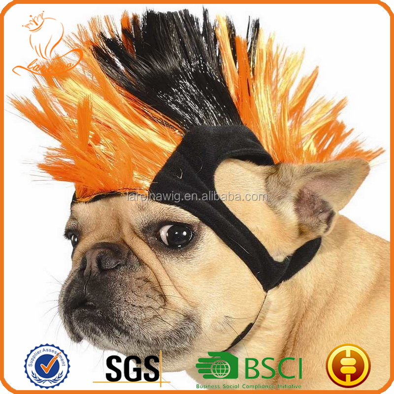 工場卸売最低価格合成エコ- 繊維人気のあるシャンパンゴールドビッグカールウィッグ犬ペット問屋・仕入れ・卸・卸売り