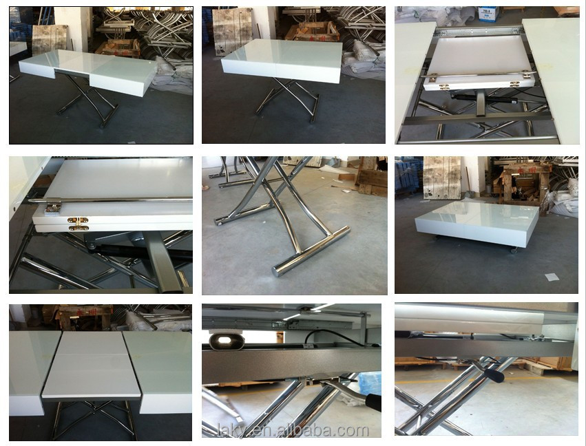 拡張可能なステンレス鋼のダイニングdt1504グラスを持つテーブル仕入れ・メーカー・工場