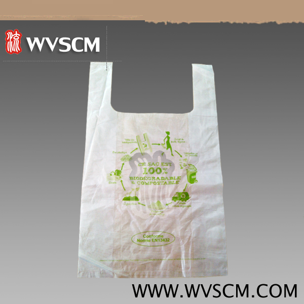 compostable corn starch t shirt garbage bag