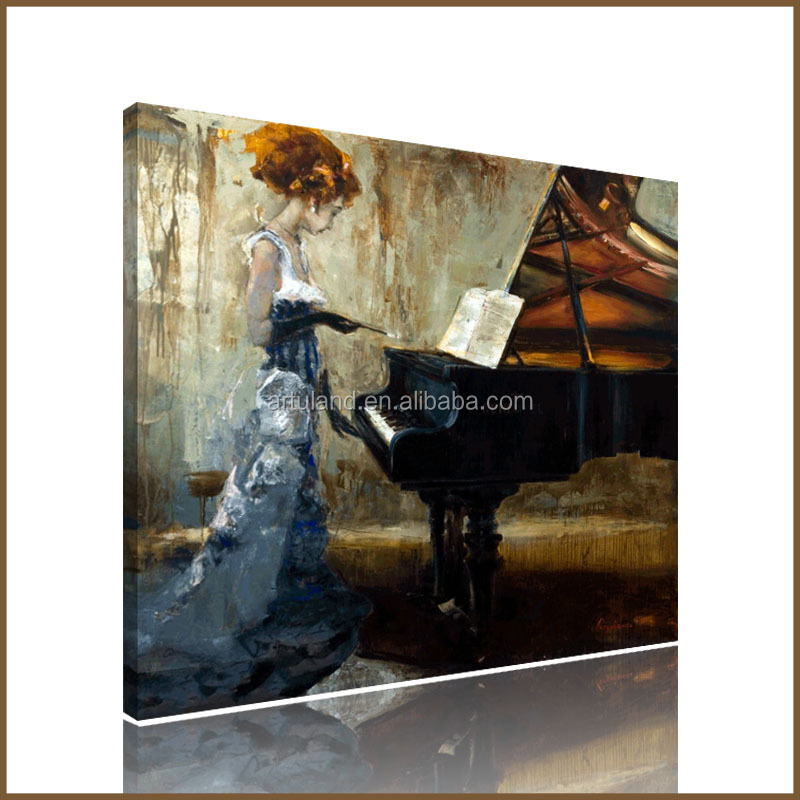 Het spelen van de piano beroemde moderne abstracte canvas ... Modern woonkamer schilderij