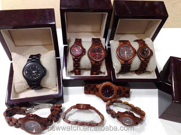 2015 new design wooden watch leather strap wooden watches waterproof wood watch