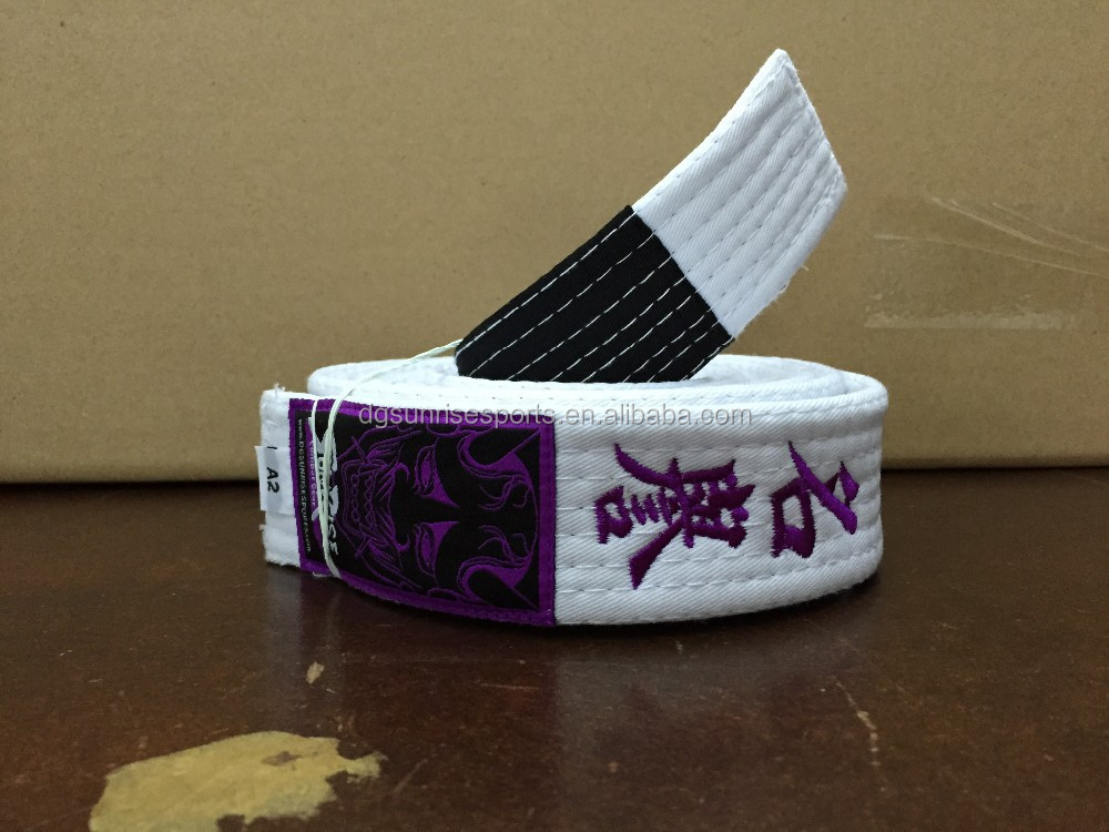 bjj belt custom embroidered black martial arts belts