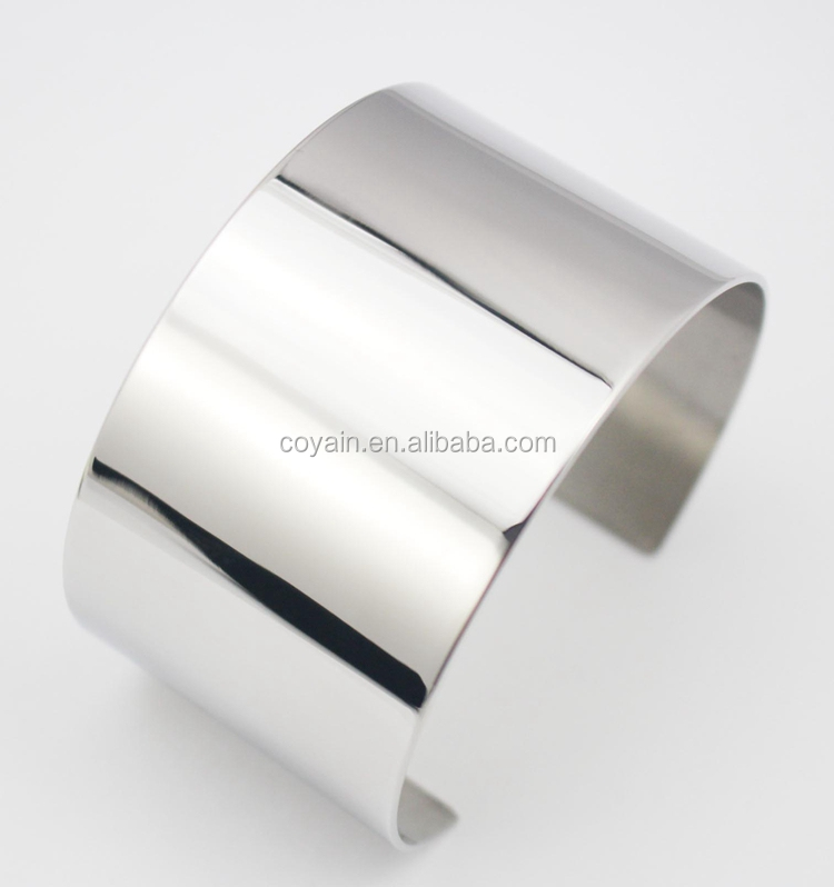 Stainless Steel Metal Cuff Bracelet Blanks Silver Plain Cuff Bracelet