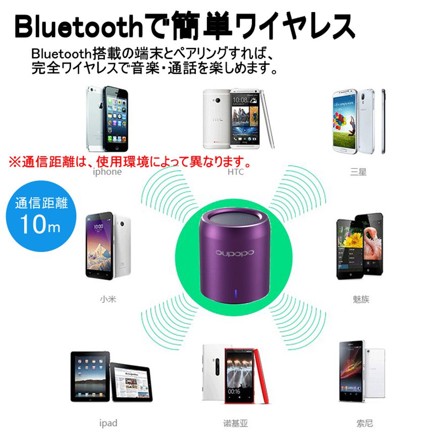 Bluetoothスピーカー ワイヤレススピーカー 小型 iPhone スマートフォン iPad 対応 Bluetooth4.0 OP-022 Bluetooth A2DP問屋・仕入れ・卸・卸売り