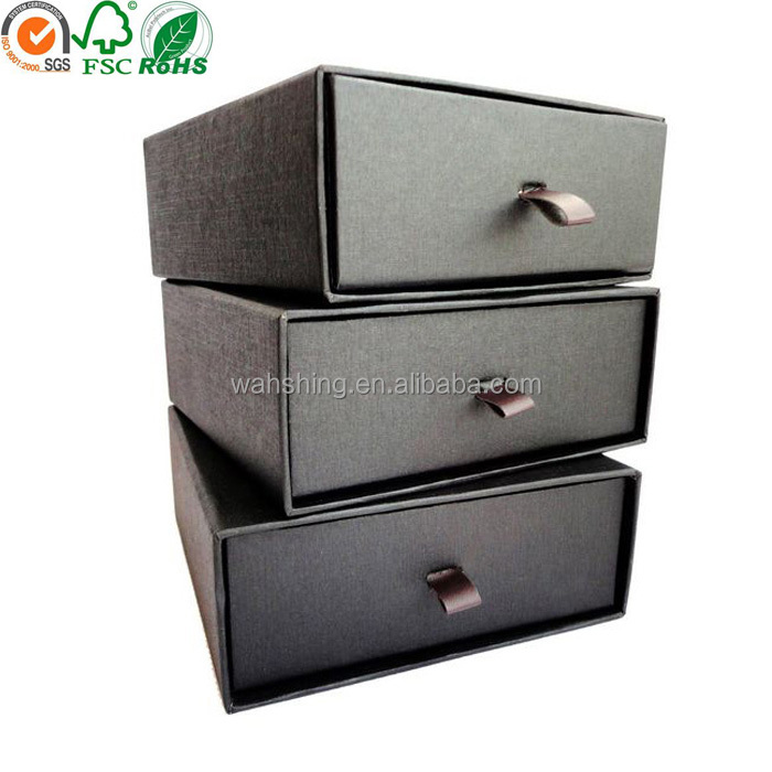 Handmade book shape folding red wine box with gold silk insert