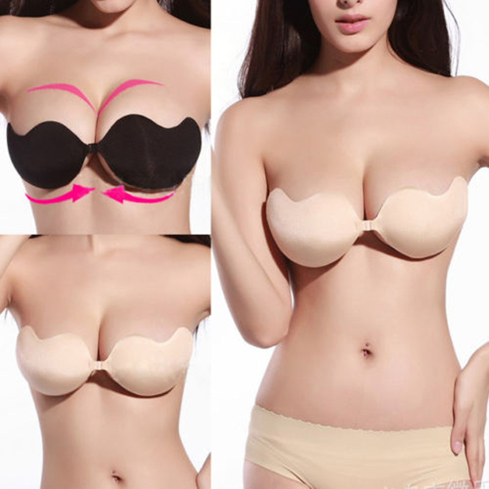 Self-Adhesive-Push-Up-Silicone-Bust-Front-Closure-Strapless-Invisible-Bra