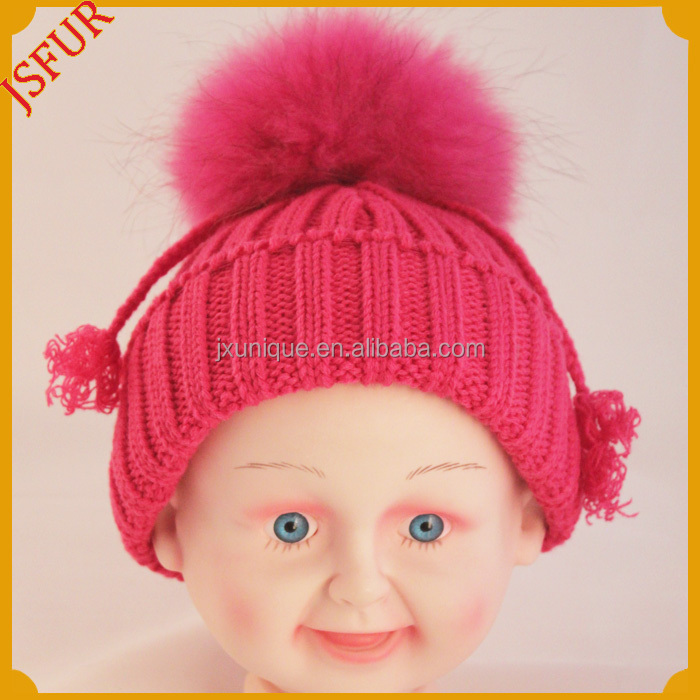 非常に美しい明るいホットピンクの子の帽子ウールニット赤ちゃんの帽子問屋・仕入れ・卸・卸売り