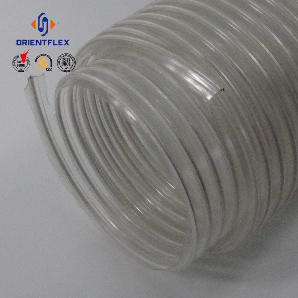 Pvc Tpu Clear Flexible Corrugated Copper Plated Steel Wire Reinforced