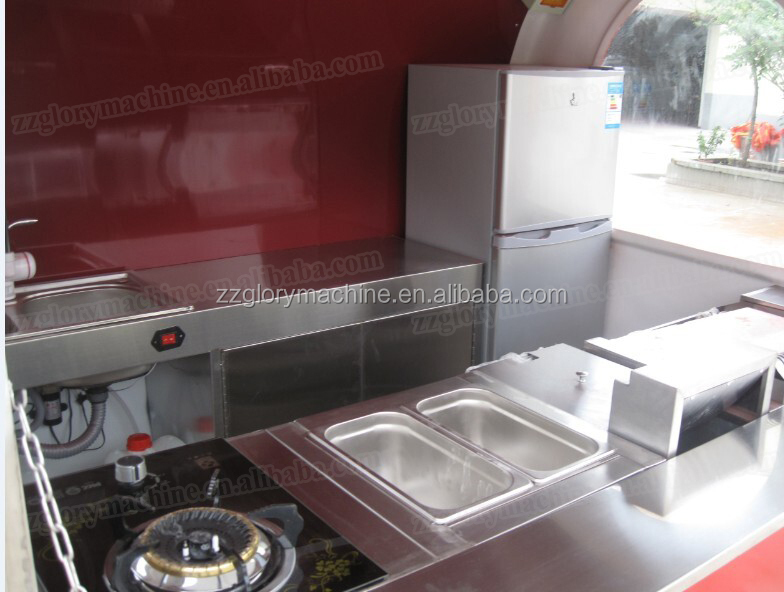 Stainless Steel Mobile Street Food Vending Cart/ Breakfast Food Van