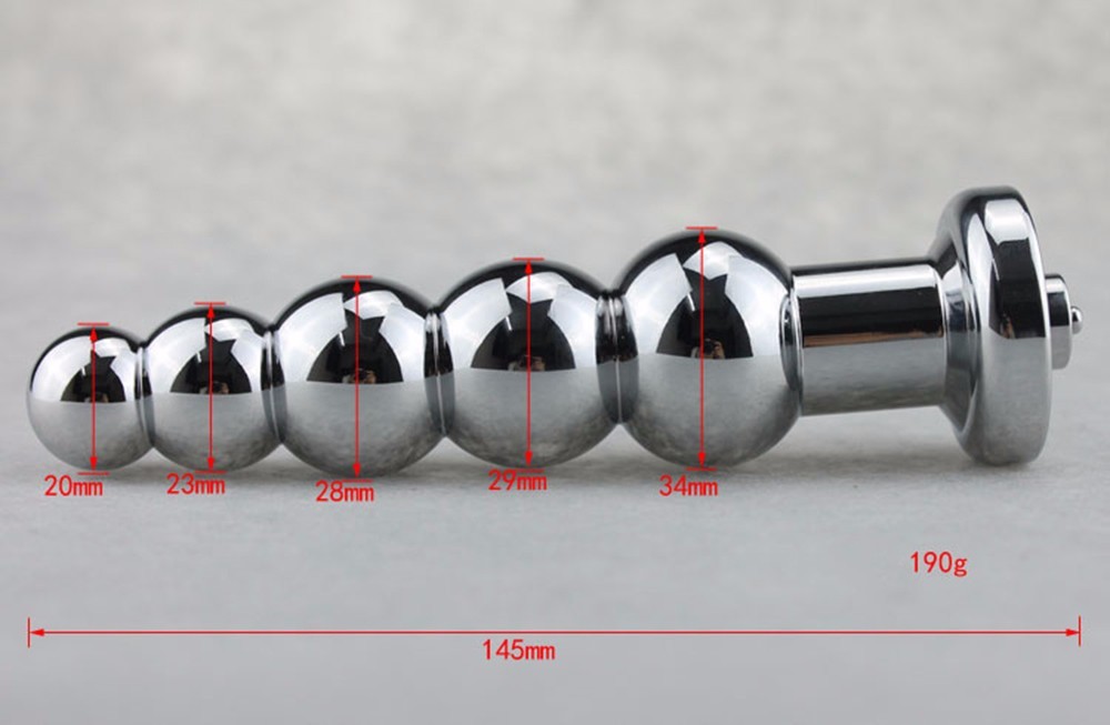 Five Sizes Balls Pulse Butt Plug Electric Shock Stainless Metal Anal 