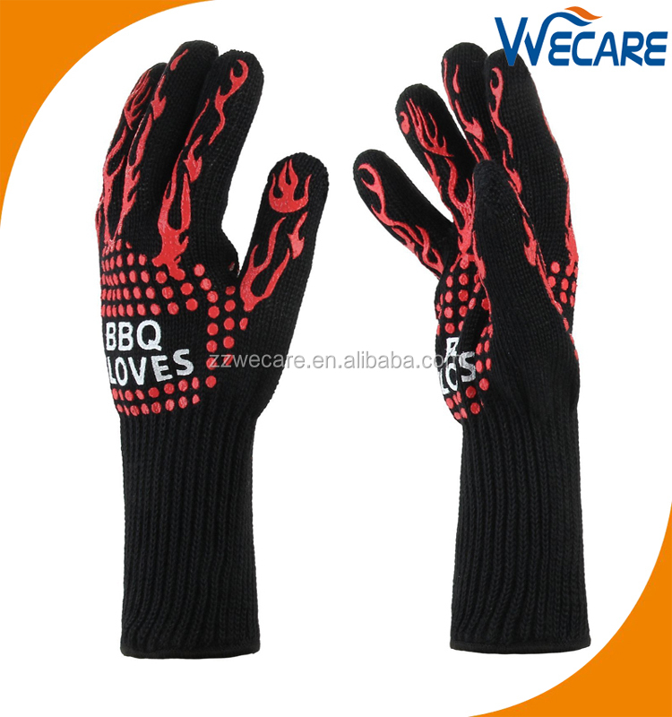 932F Extreme Silicone Forearm Protective Fire Pit Oven Mitt Baking Kitchen Cooking Heat Resistant Grill BBQ Gloves