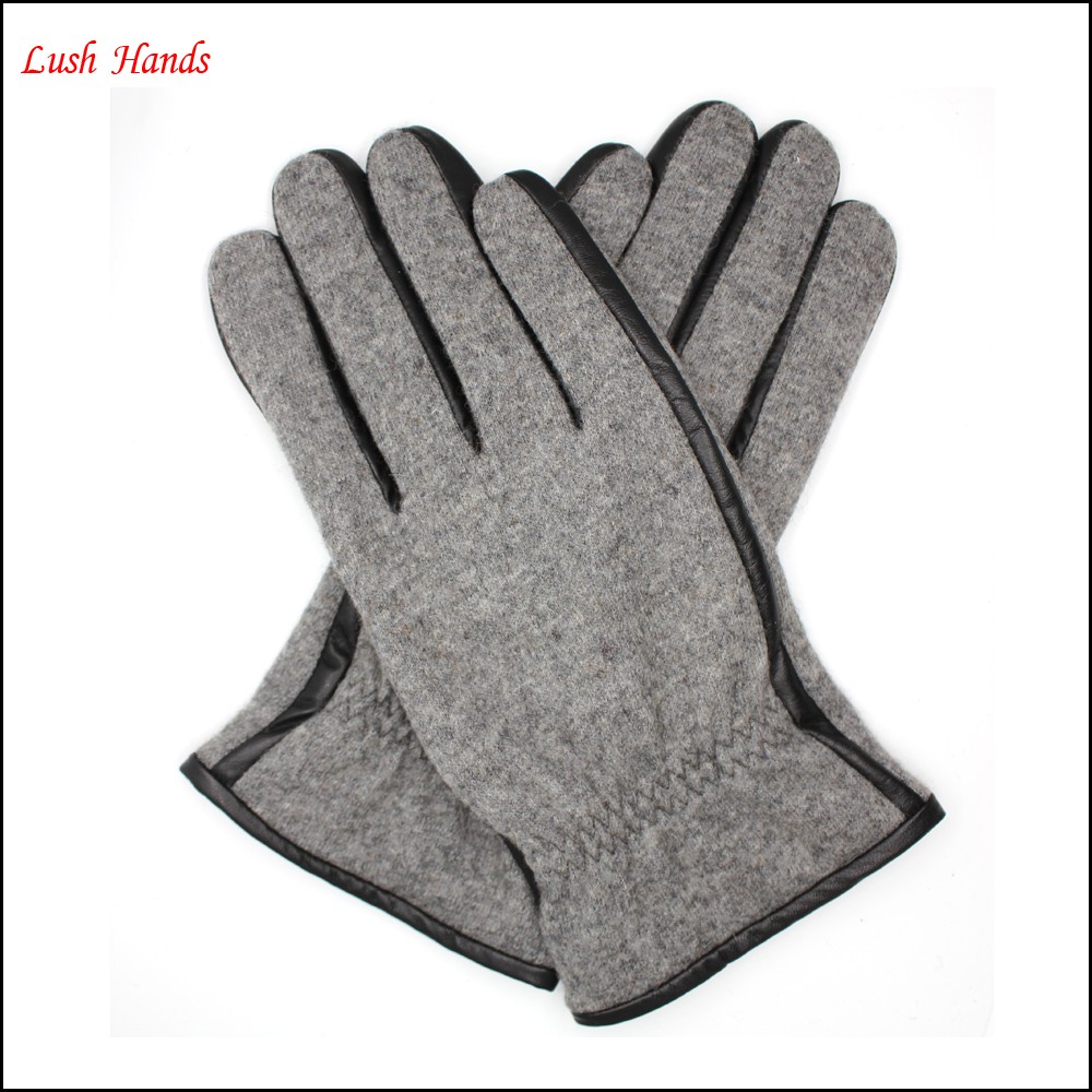 Mens And Boys Grey Woolen Gloves Lining 70 Wool 70 Acrylic Or