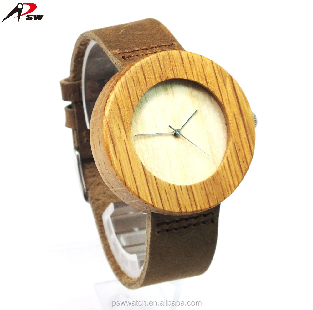 Genuine leather bamboo watches custom watches for men and women