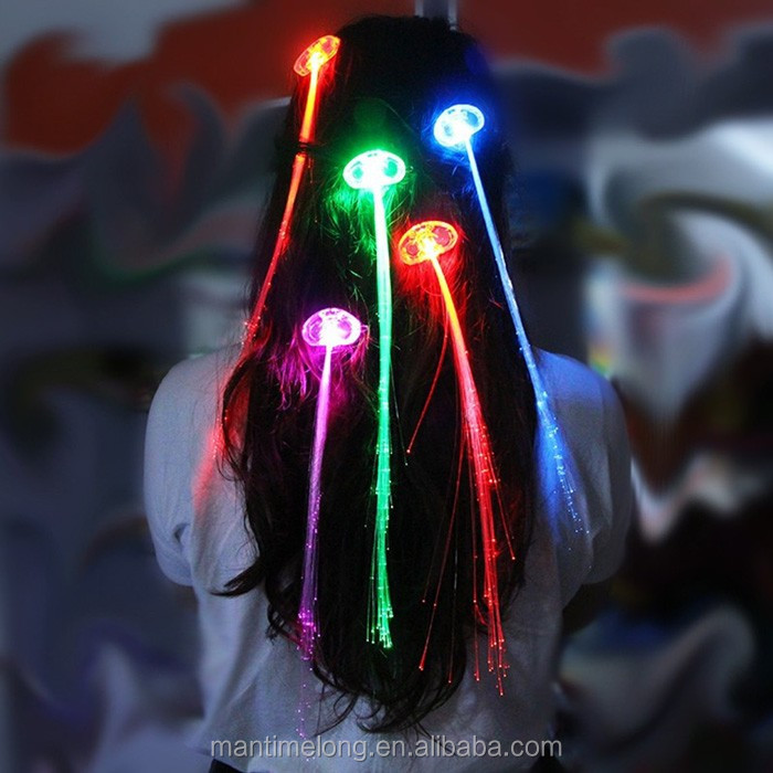 Colorful Led Wigs Glowing Flash Led Hair Braid Clip Hairpin Decoration