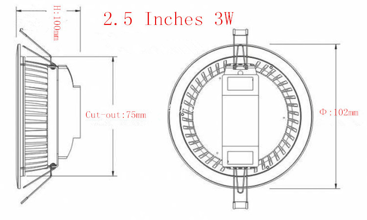 工場直接販売価格200lm3w2.5インチ凹型cobを導いたダウンライト家庭用仕入れ・メーカー・工場