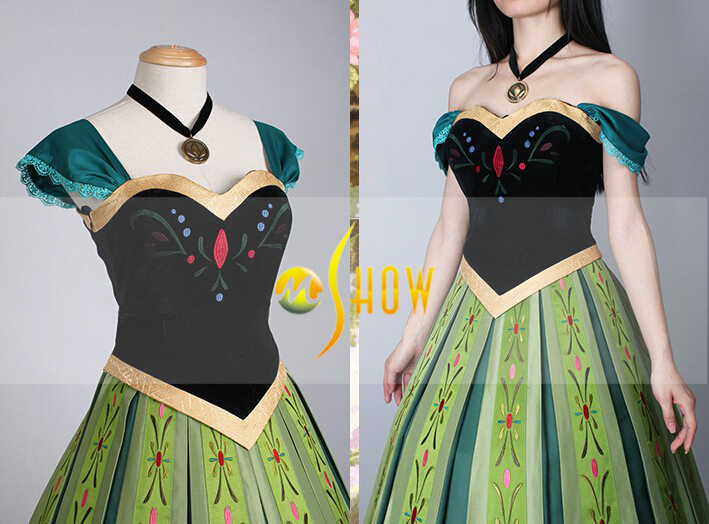冷凍2014年映画アンナアンナ戴冠式大人のコスプレ衣装ドレスドレスドレスのオーダーメイド女性ハロウィンに卸売価格問屋・仕入れ・卸・卸売り
