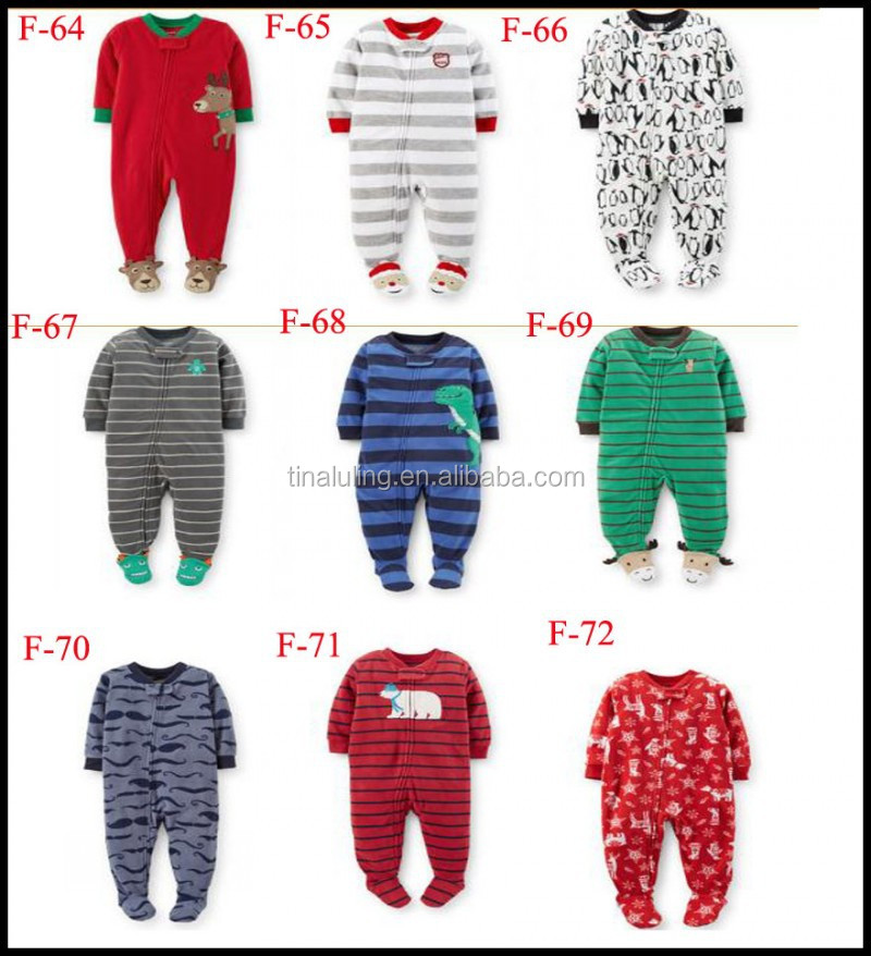 トップファッション赤ちゃん水玉パジャマ子供のクリスマスのトナカイ、 ベビーフリース足のパジャマのスリーパー問屋・仕入れ・卸・卸売り