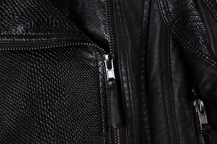 ハンサムファッション、 短い段落スリムpuパイソン革オートバイのジャケット仕入れ・メーカー・工場