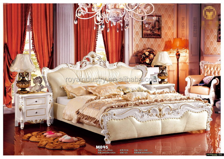 Estilo europeo de madera maciza tallada muebles de dormitorio ...