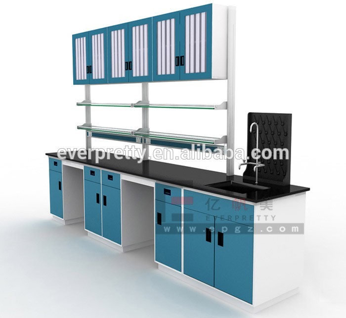 Metal Chemistry Lab Table With Sink,Laboratory Equipment Tables,Lab Bench With Reagent Shelf