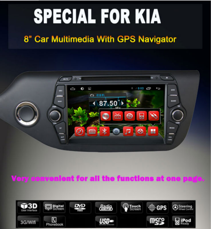 Car DVD with GPS navigation A9 dual-core CPU+1.6GHz Car DVD player+Android 4.2.2 system car dvd for KIA CEED 2014問屋・仕入れ・卸・卸売り