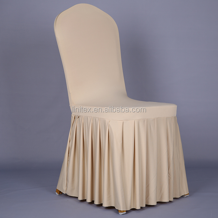 ストレッチポリエステルライクラスパンデックスの椅子カバー付きアコーディオンプリーツスカートのためのホテルの宴会の椅子結婚式の椅子問屋・仕入れ・卸・卸売り