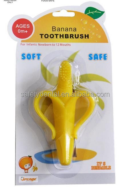 Забавный детские банан teethtooth обучение зубная щетка / кремния для ребенка зубная щетка
