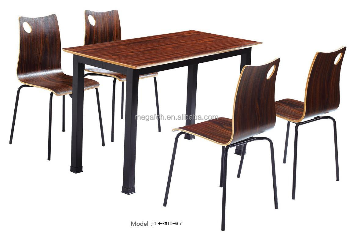 Nigerian Style Canteen Table Chairs Set Restaurant Furniture Foh