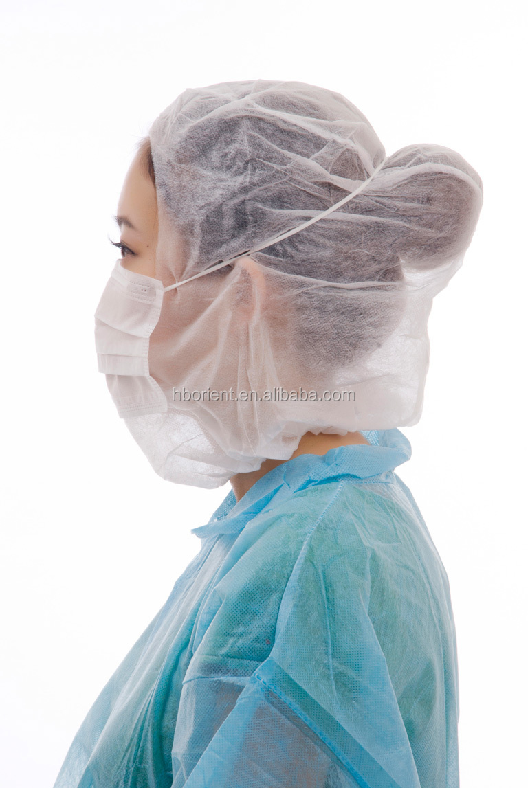 protective nonwoven astronaut cap pp hood with face mask