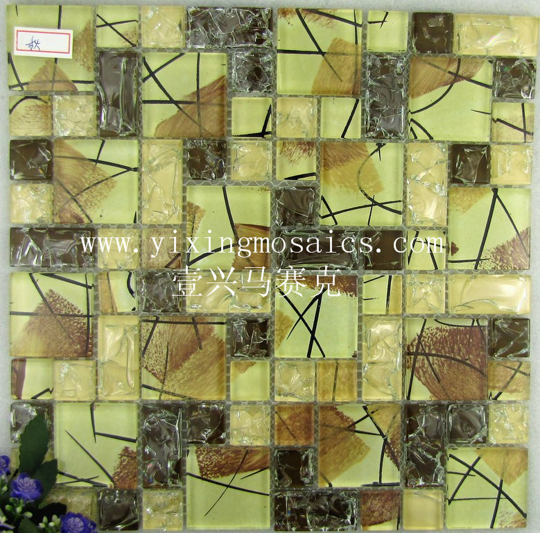 Ct 101 amarillo otoño color transparente cristal mosaico de vidrio ... Decoración Cristal Balcón