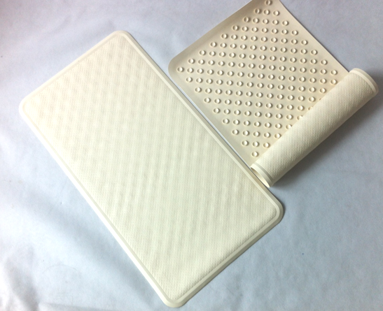 White Rubber Bath Mat Non Slip Bath Tub Mat With Suction Cups