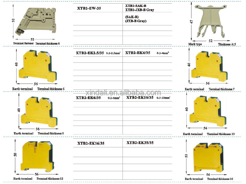 地球はターミナルブロックかねじコネクター6 XTB2-EK2.5/35を結合した仕入れ・メーカー・工場
