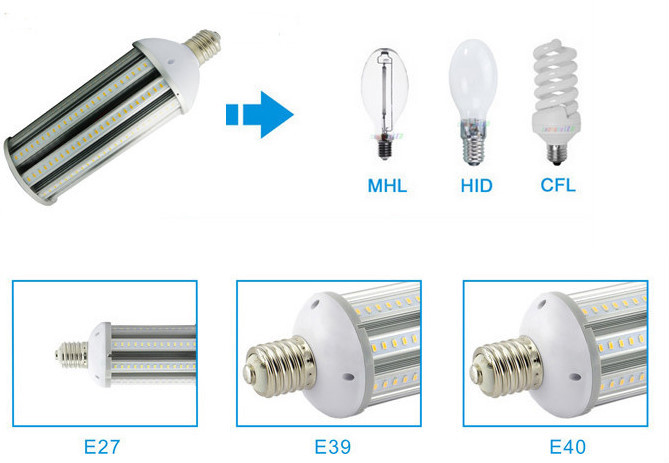 Energy saving high lumen led corn lamp SMD5630 dimmable 360 degree led corn light e27 e40 with 3 years warranty