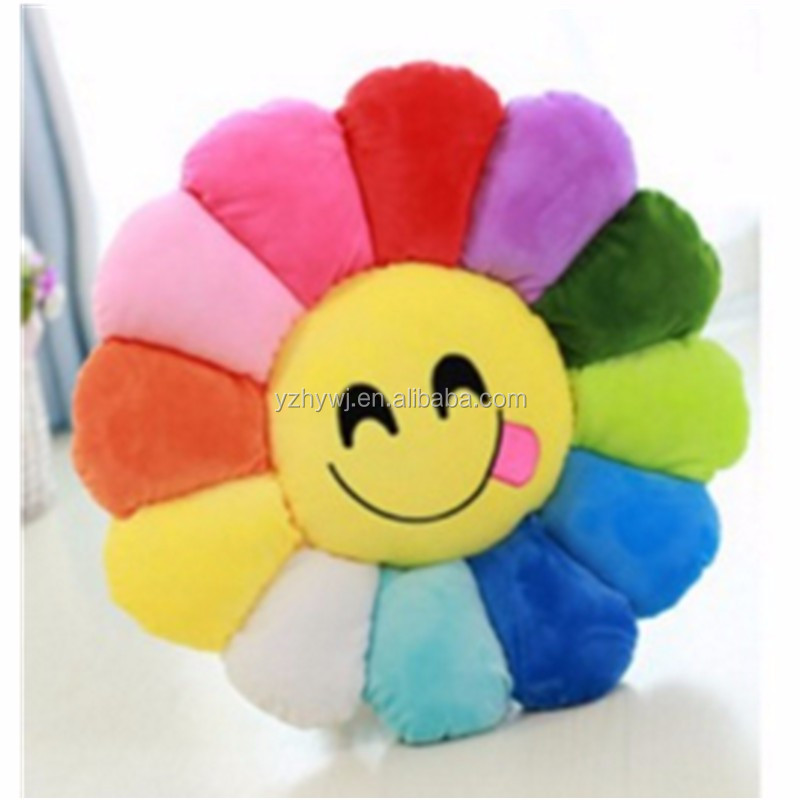 Populer Colorful Emoji Bunga Matahari Kantor Bantal Kursi Boneka Gambar