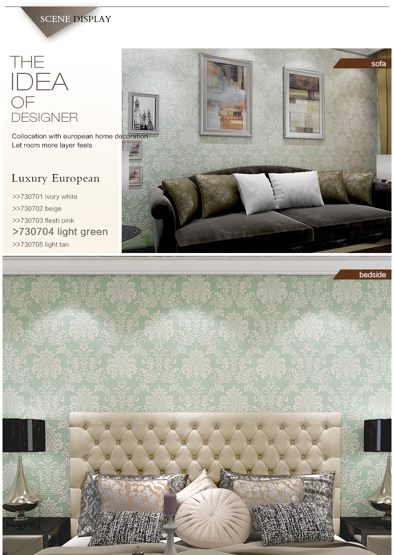 3d decoratieve empaisitc europese stijl damascus non woven behang ...