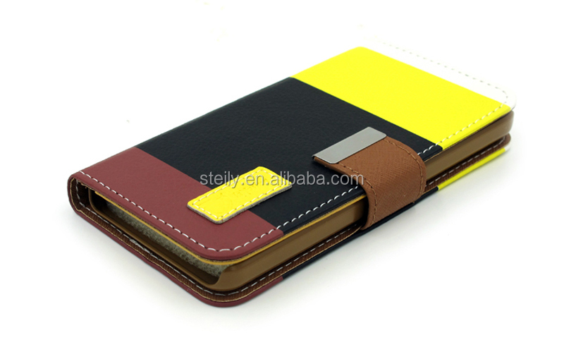 Iphoneケースのための最高品質6コントラストカラースタイルpu財布革ケースi phone用カードスロットを持つ6,6レザーケースi phone用問屋・仕入れ・卸・卸売り