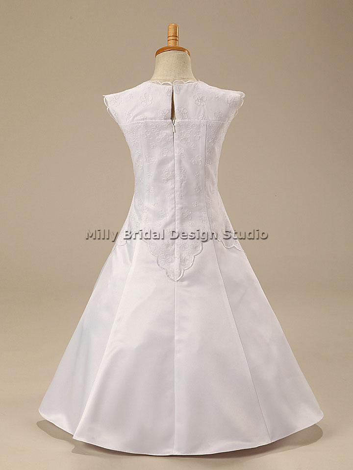 美しいfg0847白のフラワーガールのドレスパターン問屋・仕入れ・卸・卸売り