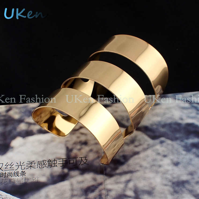 Free Shipping Fashion Accessories Real Gold Plated Jewelry Alloy Big Size Cuff Bracelets Bangles For Women 2014 BL143