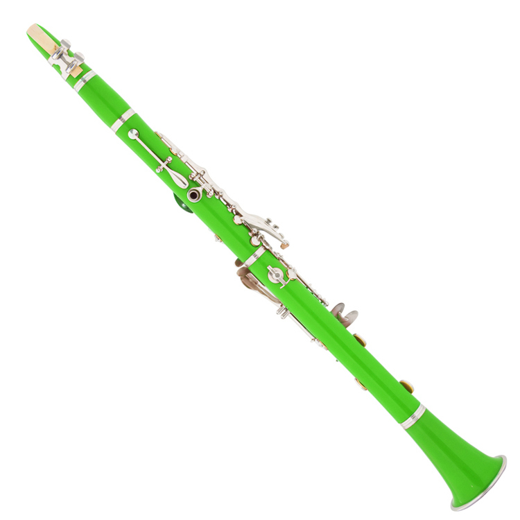 木管楽器のクラリネットキーb17カラークラリネット、 ニッケルシルバーキーabs緑のボディ仕入れ・メーカー・工場
