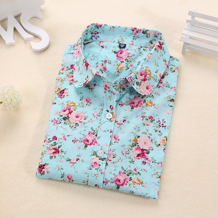 2016新しい ファッション女性ブラウス ターン ダウン襟花柄ブラウス長袖シャツ女性camisas femininas女性の トップス や ブラウス仕入れ・メーカー・工場