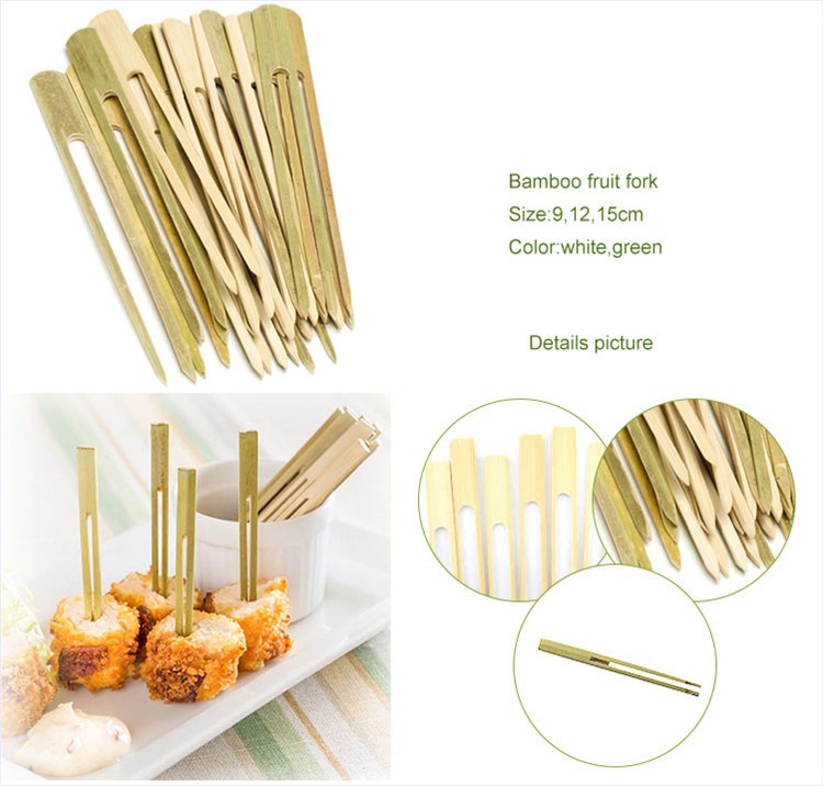 Twisted knotted colored natural bamboo skewers and toothpicks