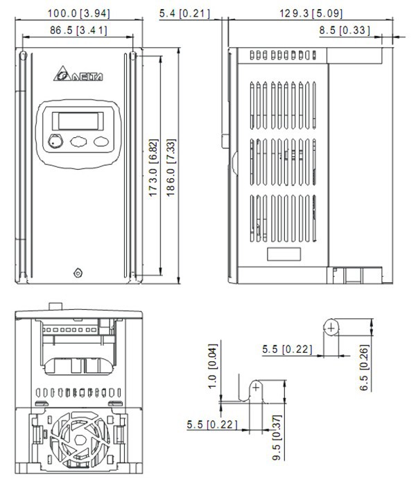 VFD022S43D Dimensions