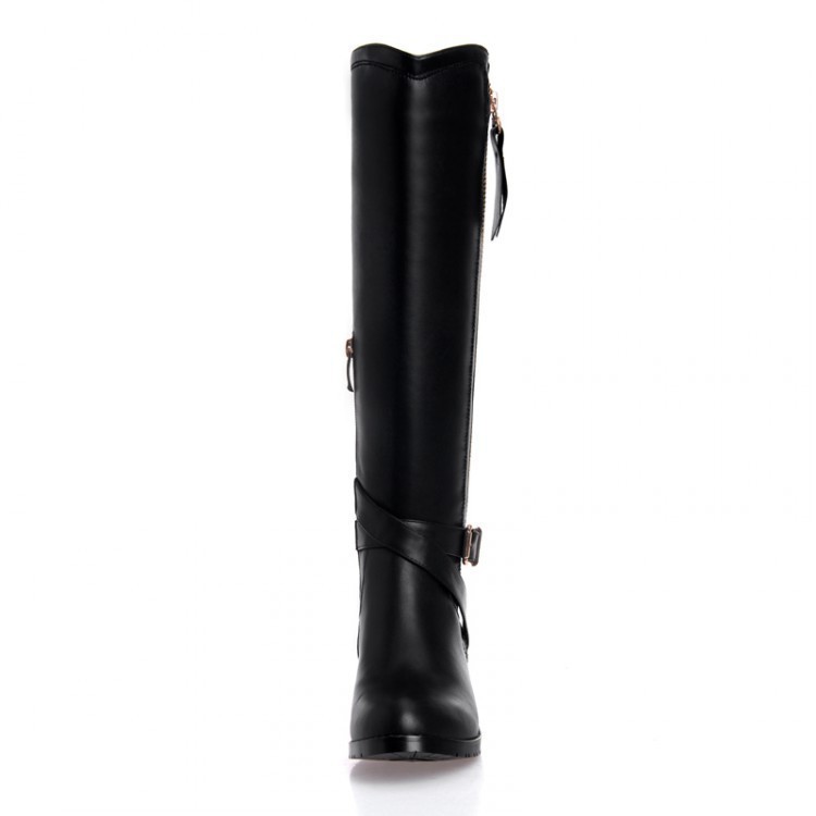 Free Shipping Sexy Women Flats Genuine Leather Knee-length Boots