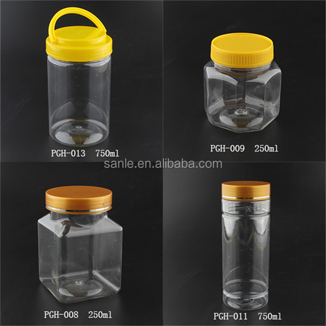 Clear pet sweet jar with tamper proof cap