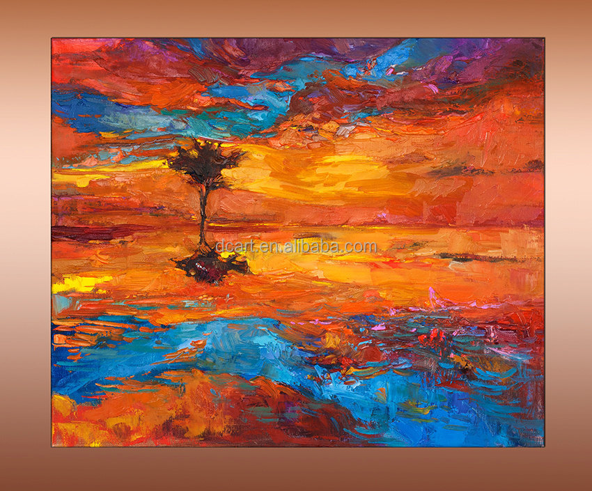 Handbeschilderde canvas schilderij voor de woonkamer moderne ... Schilderij strand woonkamer
